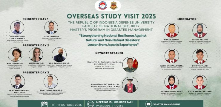 Kuliah Kerja Luar Negeri (KKLN) Hari Pertama Program Studi Magister Manajemen Bencana FKN Unhan RI, dengan Tema “Strengthening National Resilience Against Natural and Non-Natural Disasters: Lesson from Japan’s Experiences.”